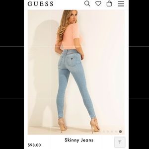 Low-Rise Stretchy Skinny Jeans Light Denim